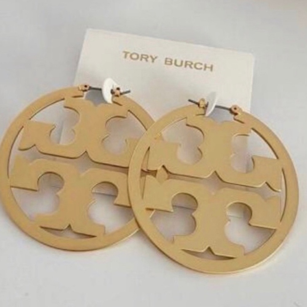 Tory Burch Gold Logo Earrings